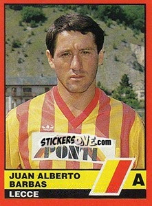 Sticker Juan Alberto Barbas - Calciatori d'Italia 1989-1990 - Vallardi
