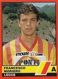 Cromo Francesco Moriero - Calciatori d'Italia 1989-1990 - Vallardi