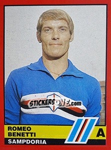 Figurina Romeo Benetti - Calciatori d'Italia 1989-1990 - Vallardi