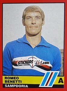 Sticker Romeo Benetti - Calciatori d'Italia 1989-1990 n. 332 - Vallardi