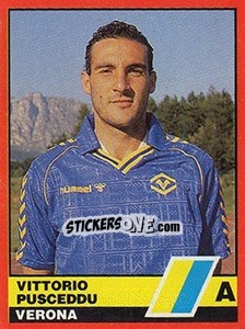 Sticker Vittorio Pusceddu - Calciatori d'Italia 1989-1990 n. 361 - Vallardi