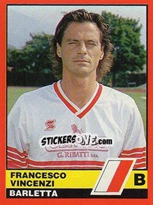 Sticker Francesco Vincenzi - Calciatori d'Italia 1989-1990 - Vallardi