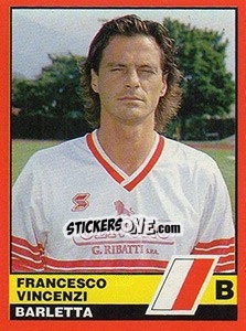Sticker Francesco Vincenzi - Calciatori d'Italia 1989-1990 n. 405 - Vallardi