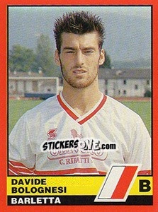 Cromo Davide Bolognesi - Calciatori d'Italia 1989-1990 - Vallardi