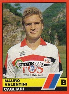 Sticker Mauro Valentini - Calciatori d'Italia 1989-1990 - Vallardi
