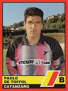 Sticker Paolo De Toffol - Calciatori d'Italia 1989-1990 - Vallardi