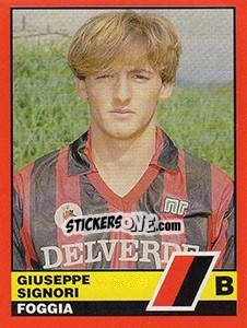 Sticker Giuseppe Signori - Calciatori d'Italia 1989-1990 n. 479 - Vallardi