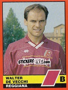 Sticker Walter De Vecchi - Calciatori d'Italia 1989-1990 n. 566 - Vallardi