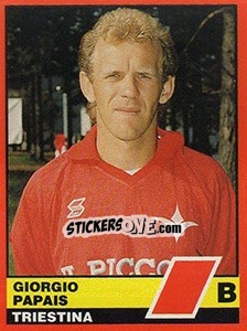 Sticker Giorgio Papais - Calciatori d'Italia 1989-1990 n. 608 - Vallardi