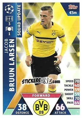 Sticker Jacob Bruun Larsen - UEFA Champions League 2018-2019. Match Attax. Road to Madrid 19 - Topps