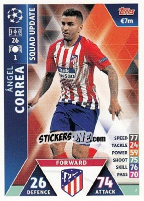 Sticker Ángel Correa - UEFA Champions League 2018-2019. Match Attax. Road to Madrid 19 n. 7 - Topps