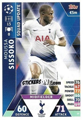 Sticker Moussa Sissoko - UEFA Champions League 2018-2019. Match Attax. Road to Madrid 19 - Topps