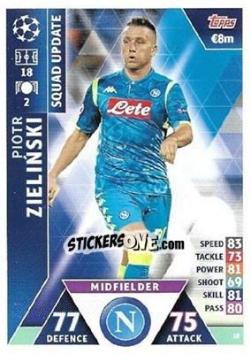 Sticker Piotr Zieliński - UEFA Champions League 2018-2019. Match Attax. Road to Madrid 19 n. 18 - Topps