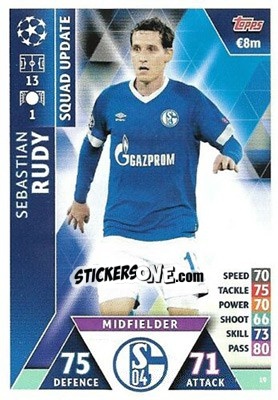 Sticker Sebastian Rudy - UEFA Champions League 2018-2019. Match Attax. Road to Madrid 19 n. 19 - Topps