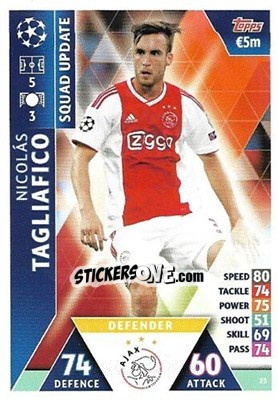 Sticker Nicolás Tagliafico - UEFA Champions League 2018-2019. Match Attax. Road to Madrid 19 n. 25 - Topps