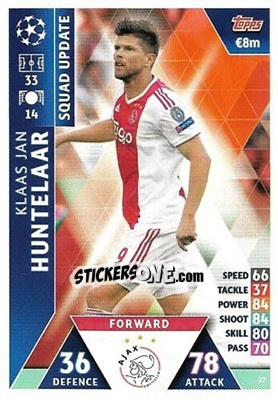 Sticker Klaas Jan Huntelaar - UEFA Champions League 2018-2019. Match Attax. Road to Madrid 19 n. 27 - Topps