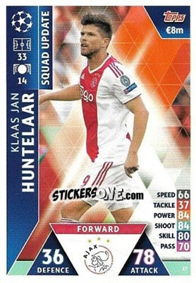 Sticker Klaas Jan Huntelaar - UEFA Champions League 2018-2019. Match Attax. Road to Madrid 19 - Topps