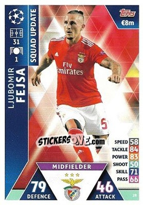 Sticker Ljubomir Fejsa - UEFA Champions League 2018-2019. Match Attax. Road to Madrid 19 n. 29 - Topps