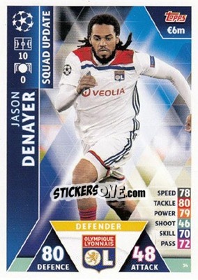 Sticker Jason Denayer - UEFA Champions League 2018-2019. Match Attax. Road to Madrid 19 n. 34 - Topps