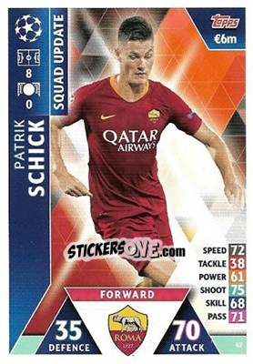Sticker Patrik Schick - UEFA Champions League 2018-2019. Match Attax. Road to Madrid 19 n. 47 - Topps