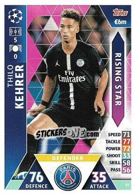 Sticker Thilo Kehrer - UEFA Champions League 2018-2019. Match Attax. Road to Madrid 19 n. 57 - Topps