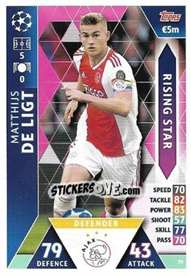 Sticker Matthijs de Ligt - UEFA Champions League 2018-2019. Match Attax. Road to Madrid 19 - Topps