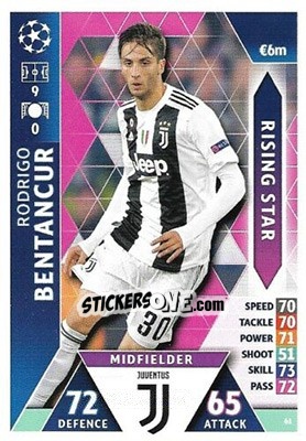 Cromo Rodrigo Bentancur - UEFA Champions League 2018-2019. Match Attax. Road to Madrid 19 - Topps