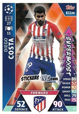 Figurina Diego Costa - UEFA Champions League 2018-2019. Match Attax. Road to Madrid 19 - Topps