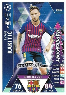 Sticker Ivan Rakitic - UEFA Champions League 2018-2019. Match Attax. Road to Madrid 19 - Topps