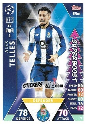 Sticker Alex Telles - UEFA Champions League 2018-2019. Match Attax. Road to Madrid 19 n. 76 - Topps