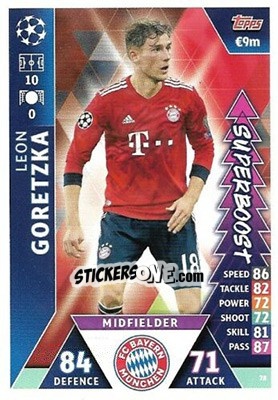 Sticker Leon Goretzka - UEFA Champions League 2018-2019. Match Attax. Road to Madrid 19 n. 78 - Topps