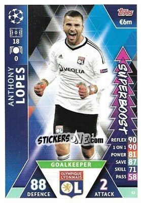 Sticker Anthony Lopes - UEFA Champions League 2018-2019. Match Attax. Road to Madrid 19 n. 82 - Topps