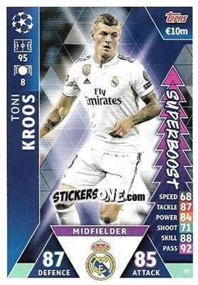 Sticker Toni Kroos - UEFA Champions League 2018-2019. Match Attax. Road to Madrid 19 n. 87 - Topps