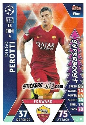 Sticker Diego Perotti - UEFA Champions League 2018-2019. Match Attax. Road to Madrid 19 n. 88 - Topps