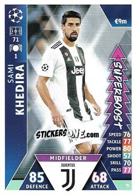 Sticker Sami Khedira - UEFA Champions League 2018-2019. Match Attax. Road to Madrid 19 n. 91 - Topps