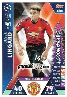 Cromo Jesse Lingard - UEFA Champions League 2018-2019. Match Attax. Road to Madrid 19 - Topps