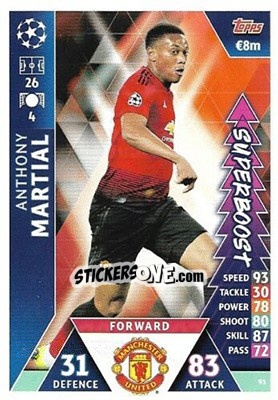 Figurina Anthony Martial - UEFA Champions League 2018-2019. Match Attax. Road to Madrid 19 - Topps
