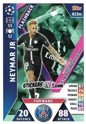 Sticker Neymar Jr - UEFA Champions League 2018-2019. Match Attax. Road to Madrid 19 n. 97 - Topps