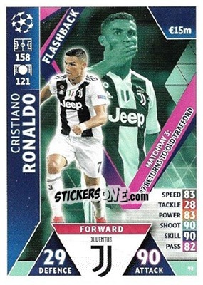 Sticker Cristiano Ronaldo - UEFA Champions League 2018-2019. Match Attax. Road to Madrid 19 n. 98 - Topps