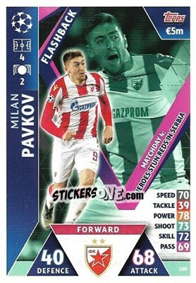 Sticker Milan Pavkov - UEFA Champions League 2018-2019. Match Attax. Road to Madrid 19 n. 100 - Topps