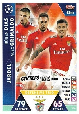 Sticker Rúben Dias / Jardel / Alex Grimaldo - UEFA Champions League 2018-2019. Match Attax. Road to Madrid 19 n. 120 - Topps
