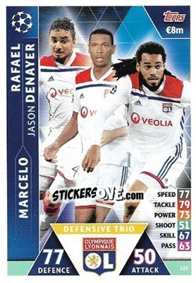 Sticker Rafael da Silva / Marcelo / Jason Denayer - UEFA Champions League 2018-2019. Match Attax. Road to Madrid 19 n. 122 - Topps