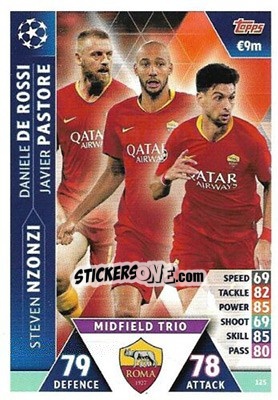 Sticker Javier Pastore / Daniele de Rossi / Steven Nzonzi - UEFA Champions League 2018-2019. Match Attax. Road to Madrid 19 n. 125 - Topps