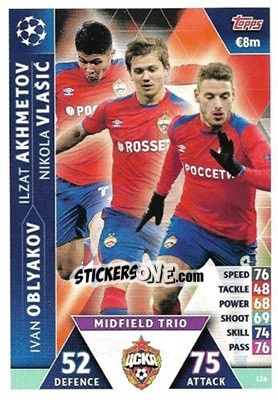 Sticker Ilzat Akhmetov / Ivan Oblyakov / Nikola Vlašic - UEFA Champions League 2018-2019. Match Attax. Road to Madrid 19 n. 126 - Topps