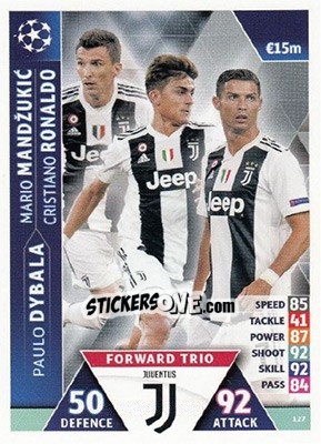 Sticker Paulo Dybala / Cristiano Ronaldo / Mario Mandžukic