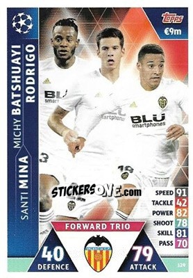 Sticker Michy Batshuayi / Santi Mina / Rodrigo Moreno - UEFA Champions League 2018-2019. Match Attax. Road to Madrid 19 - Topps