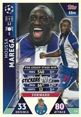 Figurina Moussa Marega - UEFA Champions League 2018-2019. Match Attax. Road to Madrid 19 - Topps