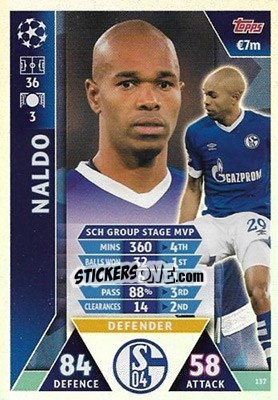 Sticker Naldo - UEFA Champions League 2018-2019. Match Attax. Road to Madrid 19 n. 137 - Topps