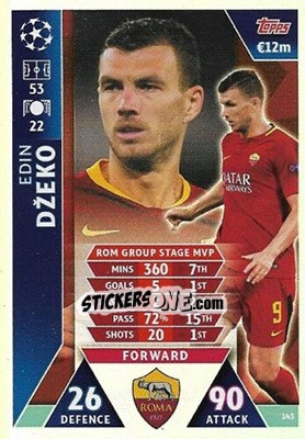 Sticker Edin Džeko - UEFA Champions League 2018-2019. Match Attax. Road to Madrid 19 - Topps