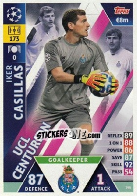 Sticker Iker Casillas - UEFA Champions League 2018-2019. Match Attax. Road to Madrid 19 n. 146 - Topps